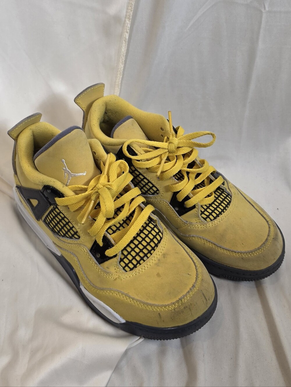 Nike Air Jordan 4 Retro Lightning PS Yellow Sneakers BQ7669-700 Size 2Y